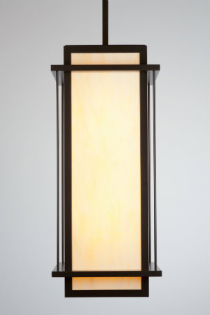  In the spirit of Frank Lloyd Wright, this sleek and strong pendant design is both cohesive and organic. The fixture embodies effortlessness and simplicity while also treating the eye to intriguing depth and dimension. 