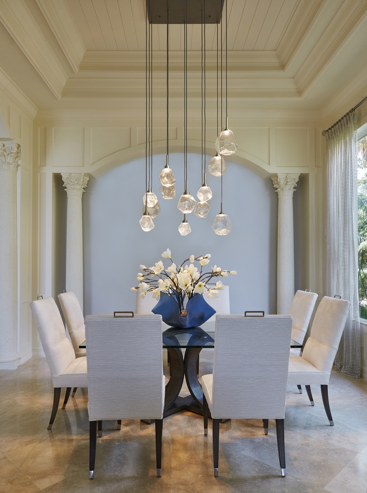 Gem Square Pendant Chandelier | Annie Santulli Design, Brantley Photography