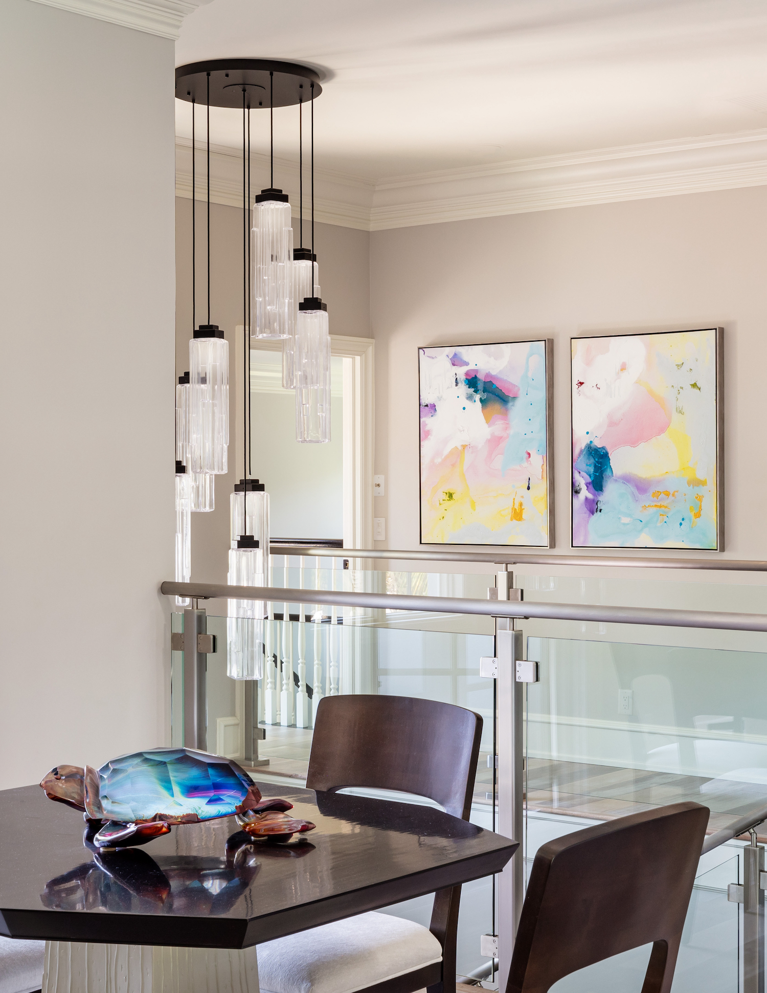 Ledgestone Round Pendant Chandelier | Spectrum Interiors, Nickolas Sargent Photography
