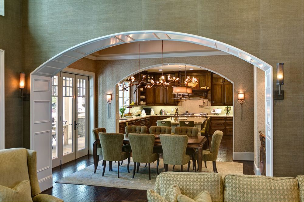 Peg's dining room featuring a sophisticated chandelier by Hammerton