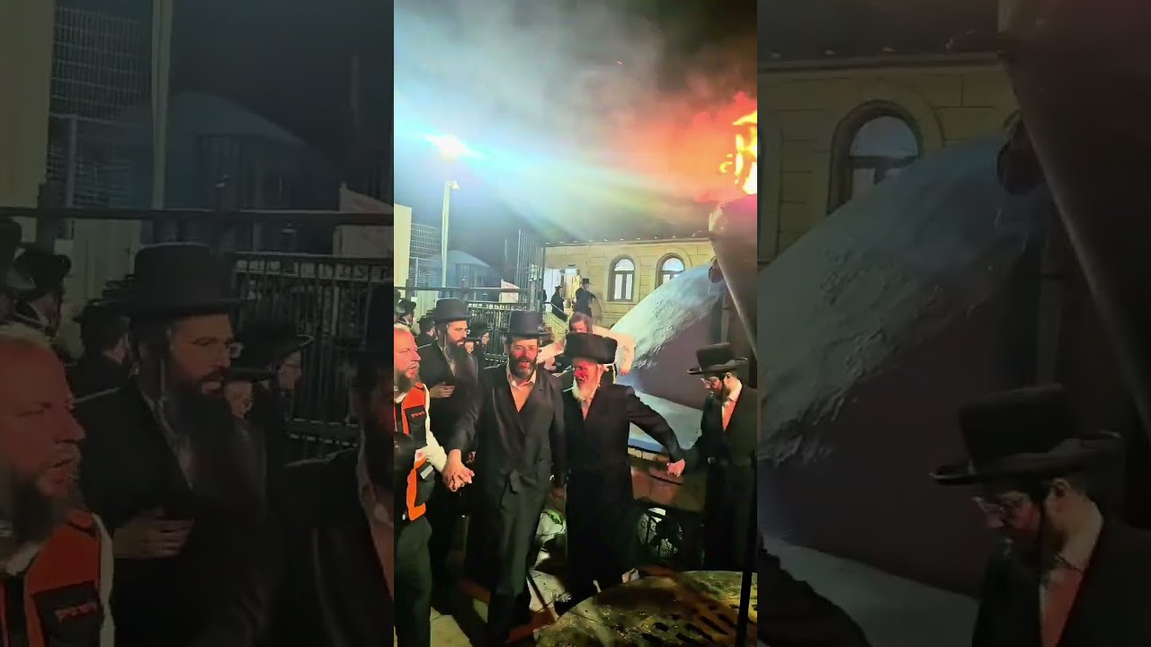 האדמור שליטא בריקוד בגג המערה