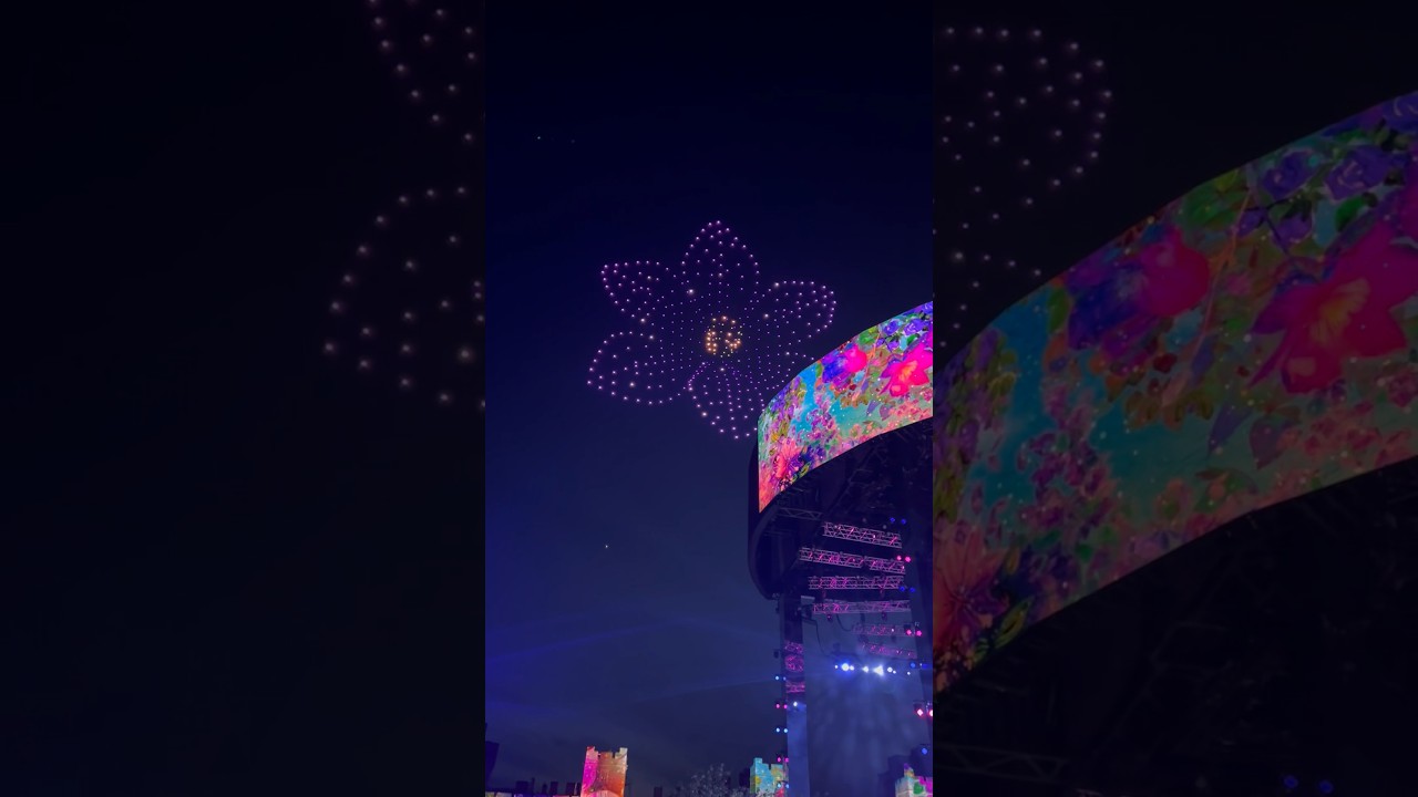 Flower drone show #shorts #flowers #drones #show #coronationconcert #castle #royalfamily #king