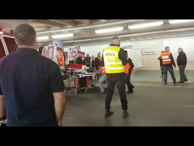 Ambulances arrives at Shaare Zedek (MDA spokesman unit