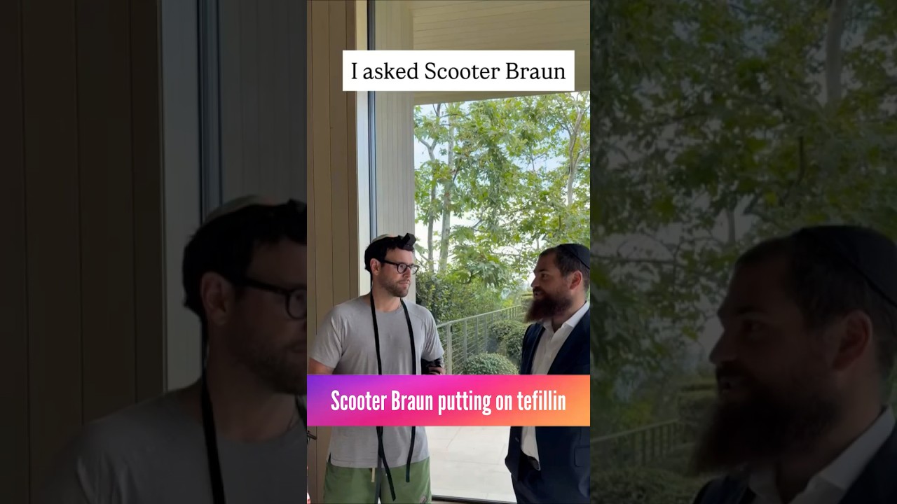 Scooter Braun Putting on Tefillin