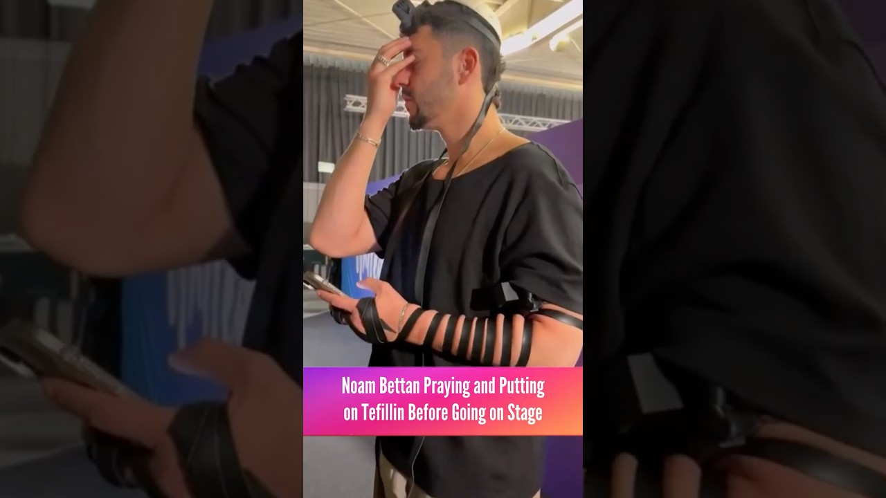 Noam Bettan Praying and Putting on Tefillin Before Going on Stage