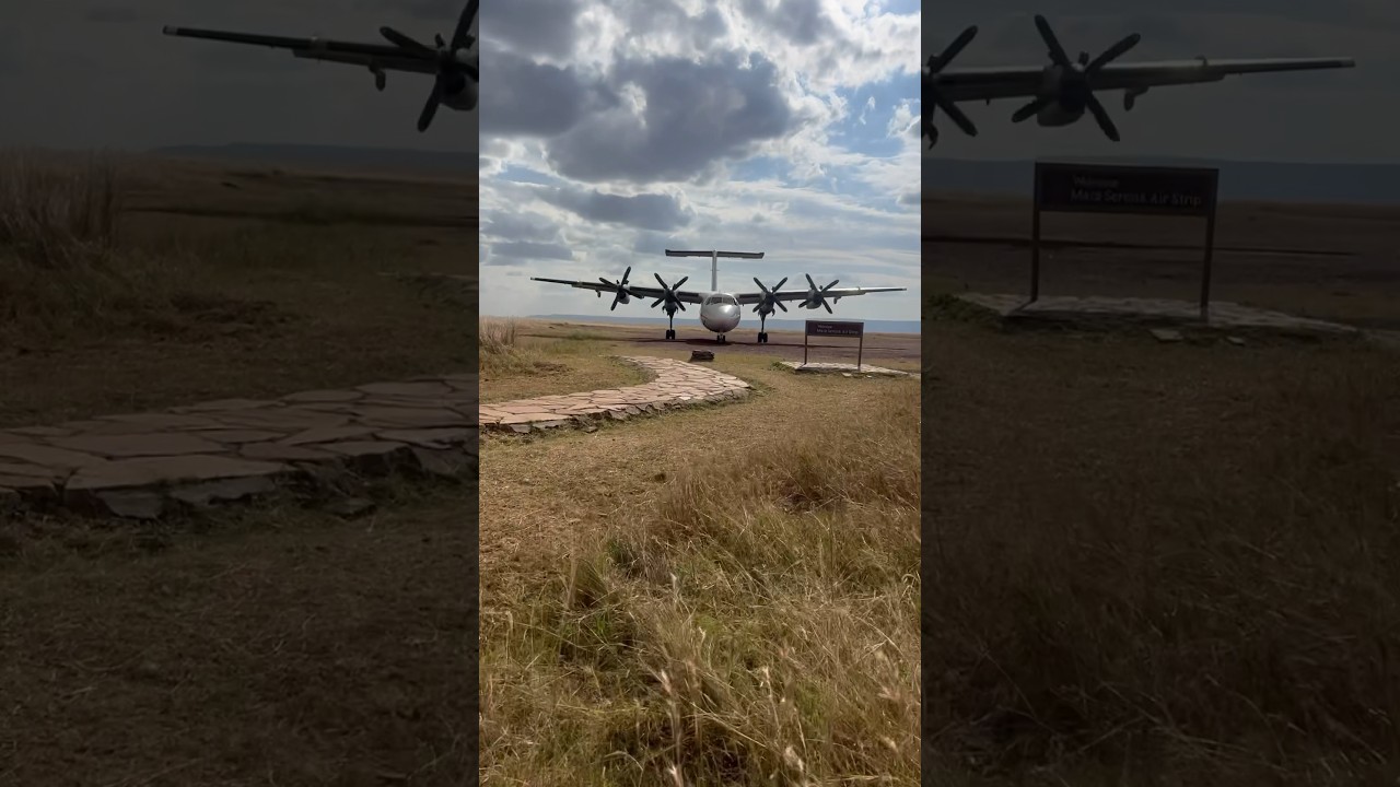Propeller plane takeoff in Masai Mara Kenya #shorts #propeller #plane #masaimara #kenya #safari
