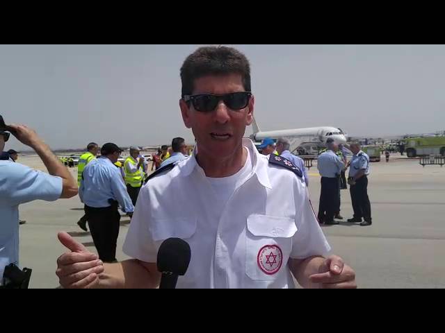 Simulated plane crash training drill at Ben-Gurion Airport