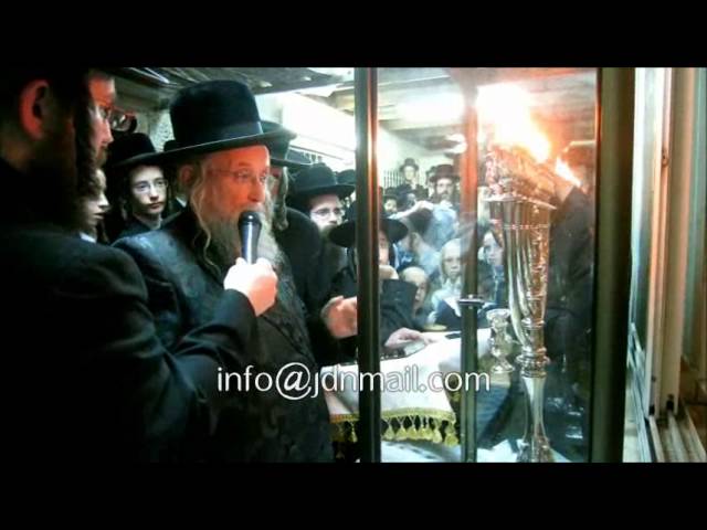 R' Tuvia Weiss Gavad Yerushalayim Lighting His Menorah Chanukah 5774