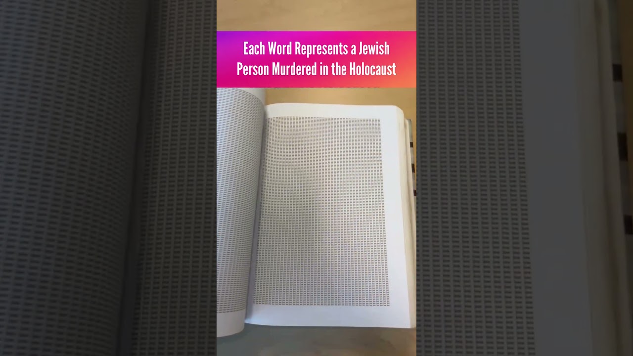 Each Word in This Book Represents a Jewish Person Murdered in the Holocaust