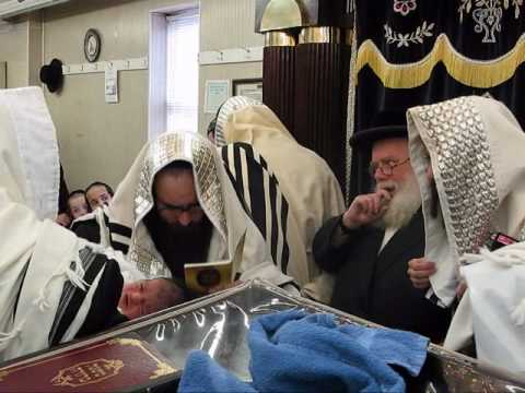 Satmar Rebbe and his Son at a Bris in Boro Park