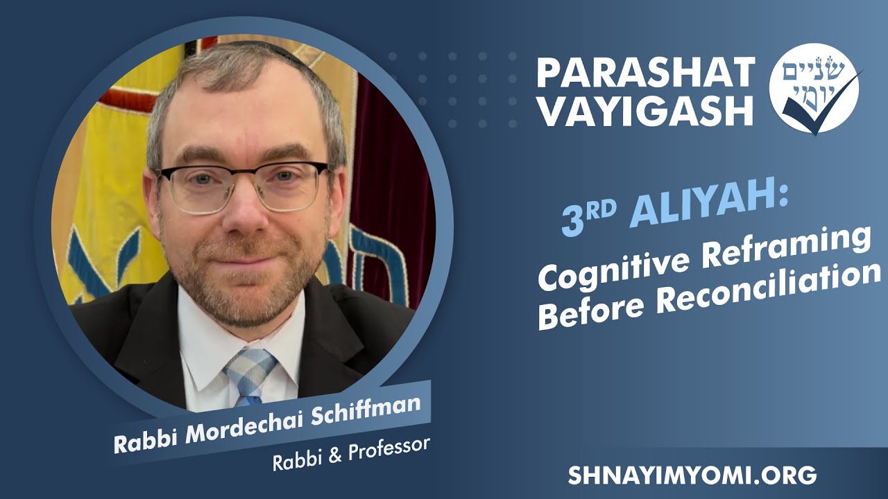 Vayigash - Shlishi - #3 - Rabbi Mordechai Schiffman - Cognitive Reframing Before Reconciliation