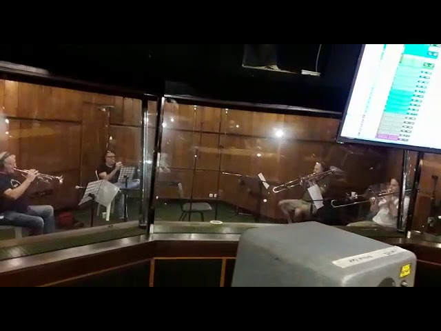 Yoeli dikman Recording the brass section for the upcoming lipa album