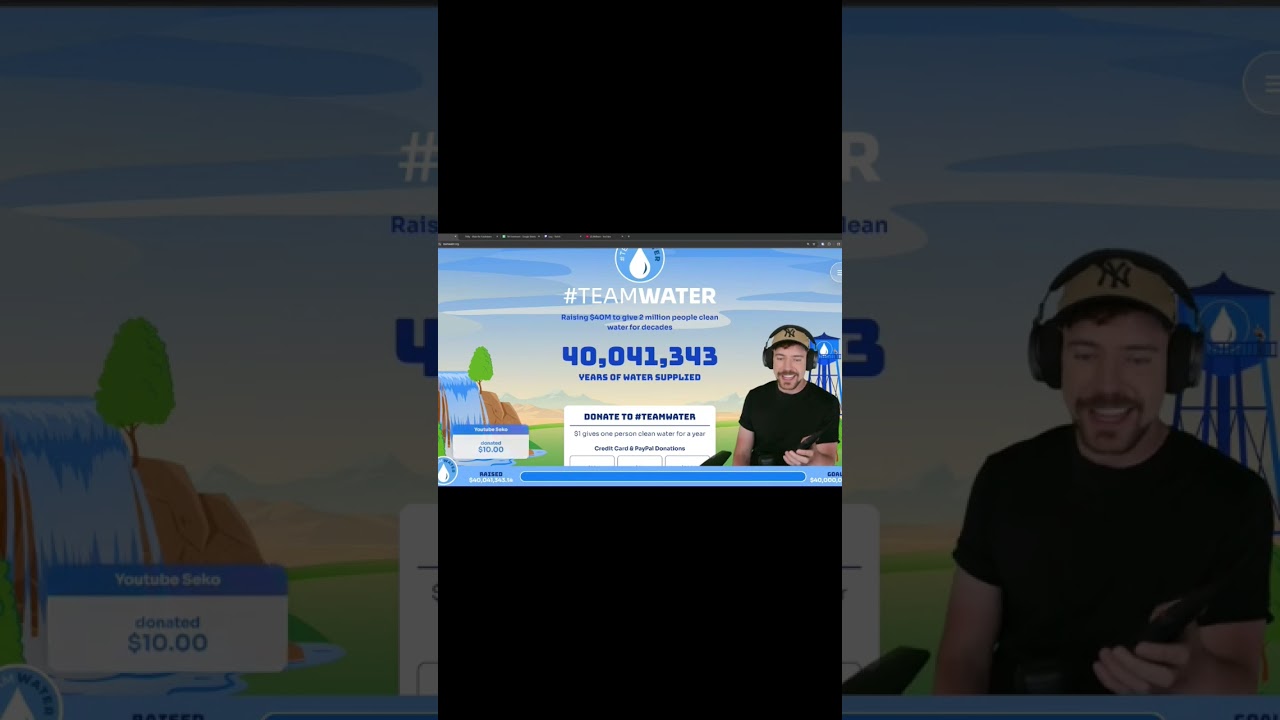 mrbeast raised $40 mill. for #teamwater #mrbeast #shorts