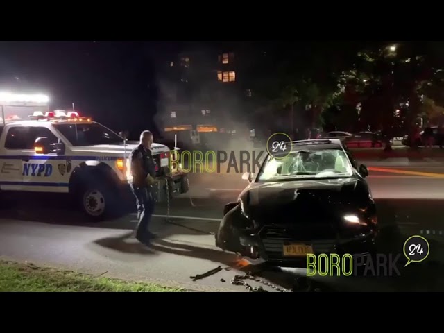 Car Service Flips Over on Ocean Parkway