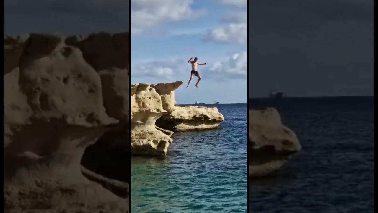 Cliff Jumping in Malta #shorts #cliffjumping #malta