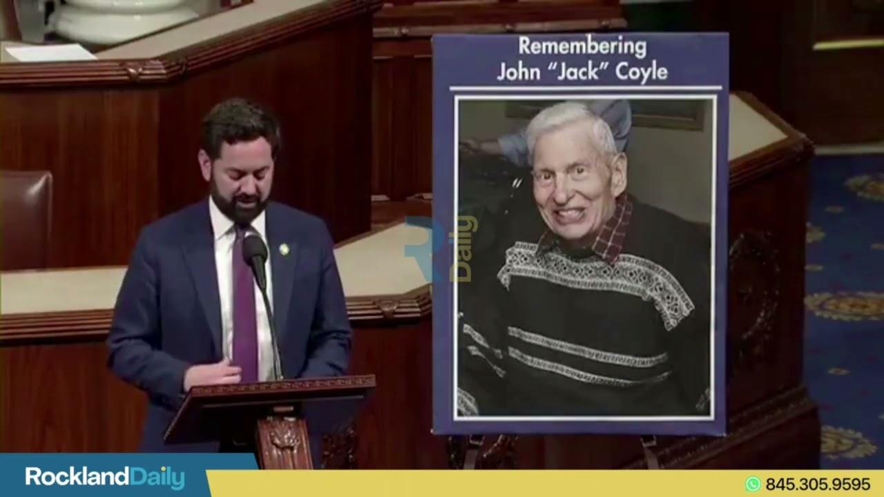 Mike Lawler honored Army veteran and longtime New City firefighter John “Jack” Coyle.