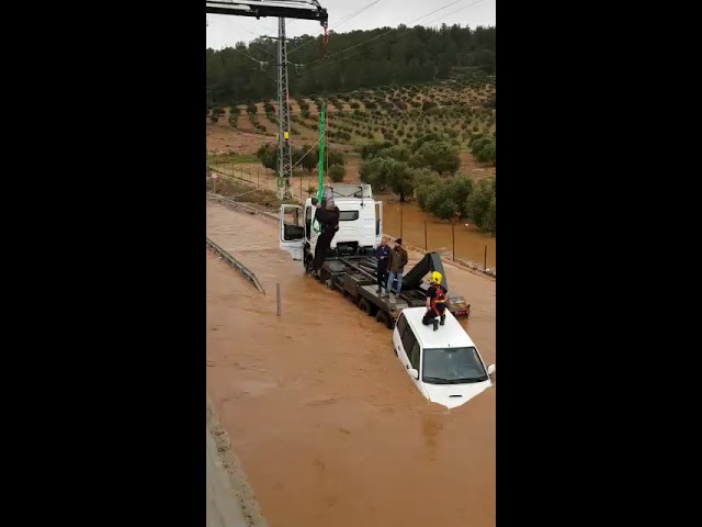 Rt. 804 as Nachal Chilazon runs over its banks