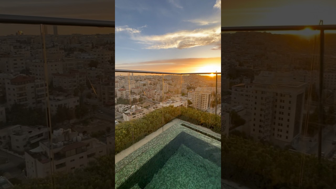 Rooftop infinity pool in Amman Jordon #travel #rooftop #infinitypool #sunset #jordon #amman