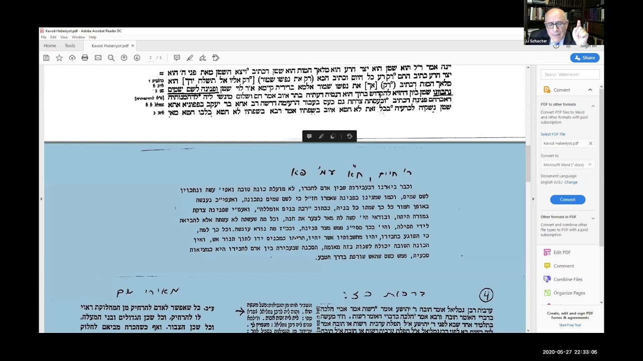 Rabbi Dr. Jacob J Schacter: On the Second Half of the Luchot: The Importance of Kavod ha-Beriyot