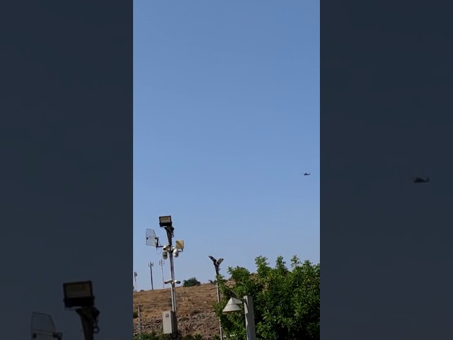 Chopper arriving at scene of Ein Bibim Spring terror attack