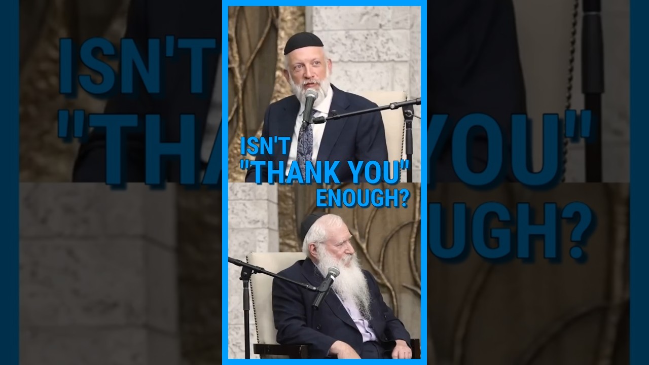 Isn't "thank you" ENOUGH? (w/ @manisfriedman  and @RabbiYoniKatz )