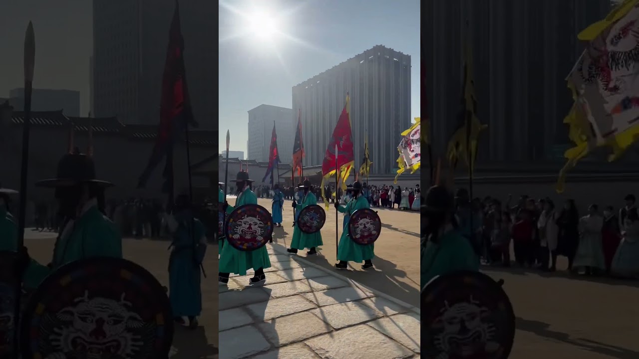 Changing of the guards Gyeongbokgung palace #shorts #changingoftheguard #gyeongbokgung