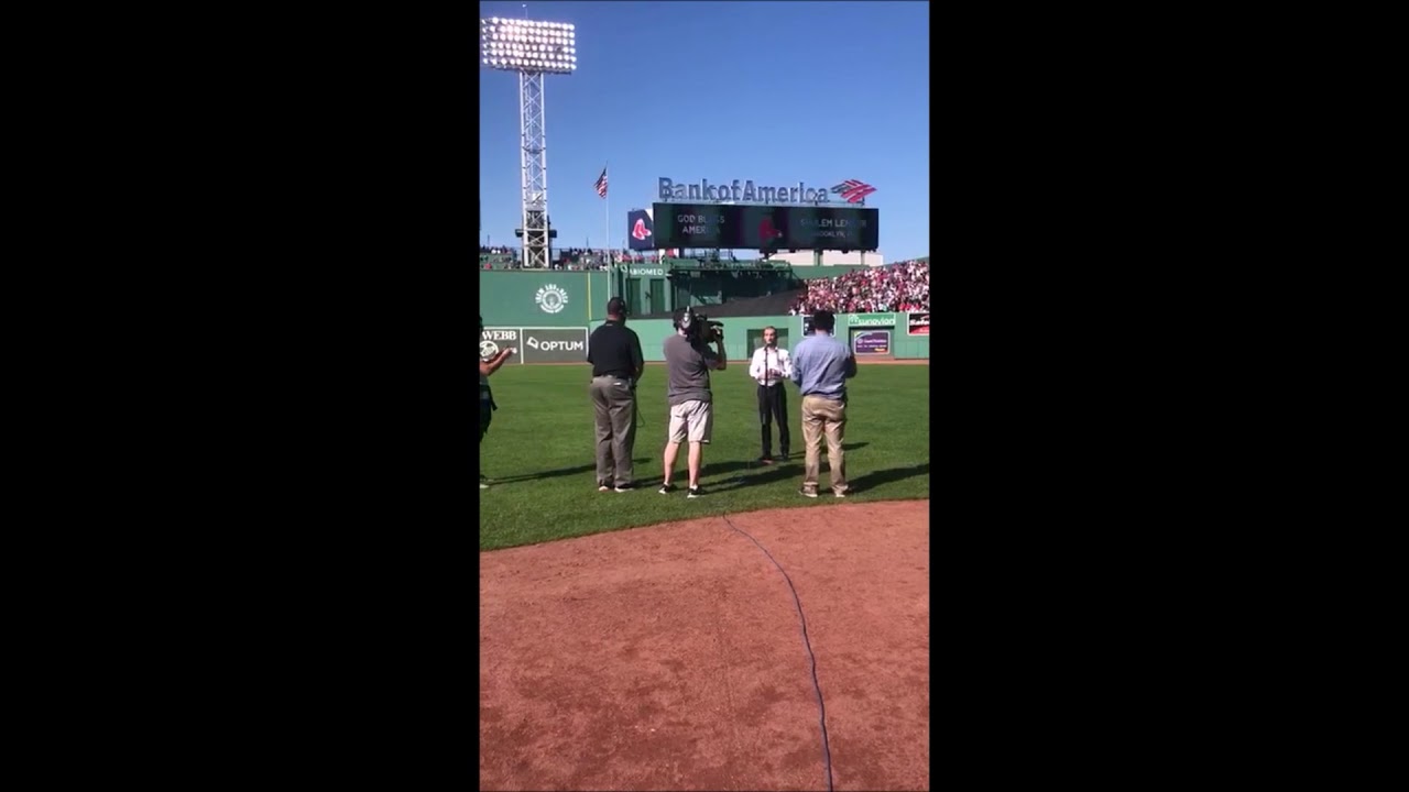 Shulem Lemmer Performs Gd Bless America At Red Sox - Mets Game