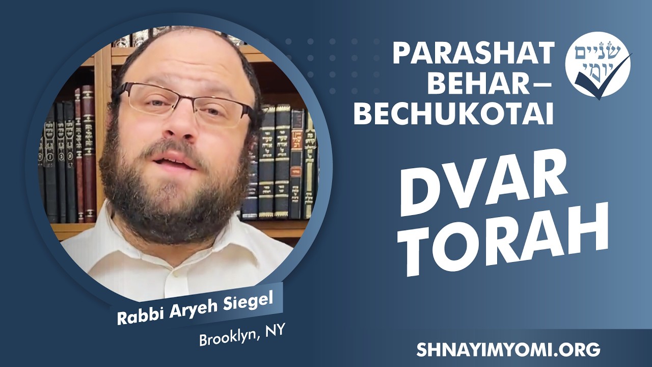 Shnayim Yomi - Behar - Bechukotai - Rabbi Aryeh Siegel - DVAR TORAH
