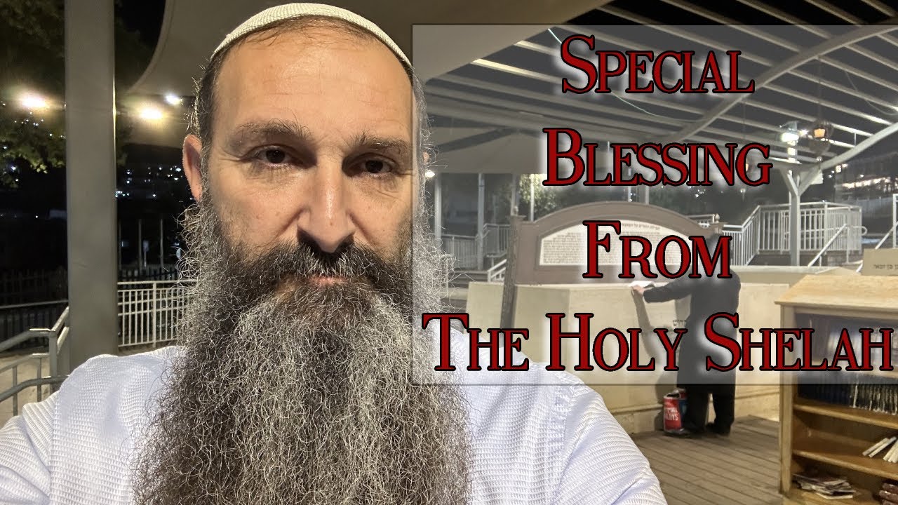 Rabbi Anava is reading the blessing at the Shelah Hakadosh resting place!!!