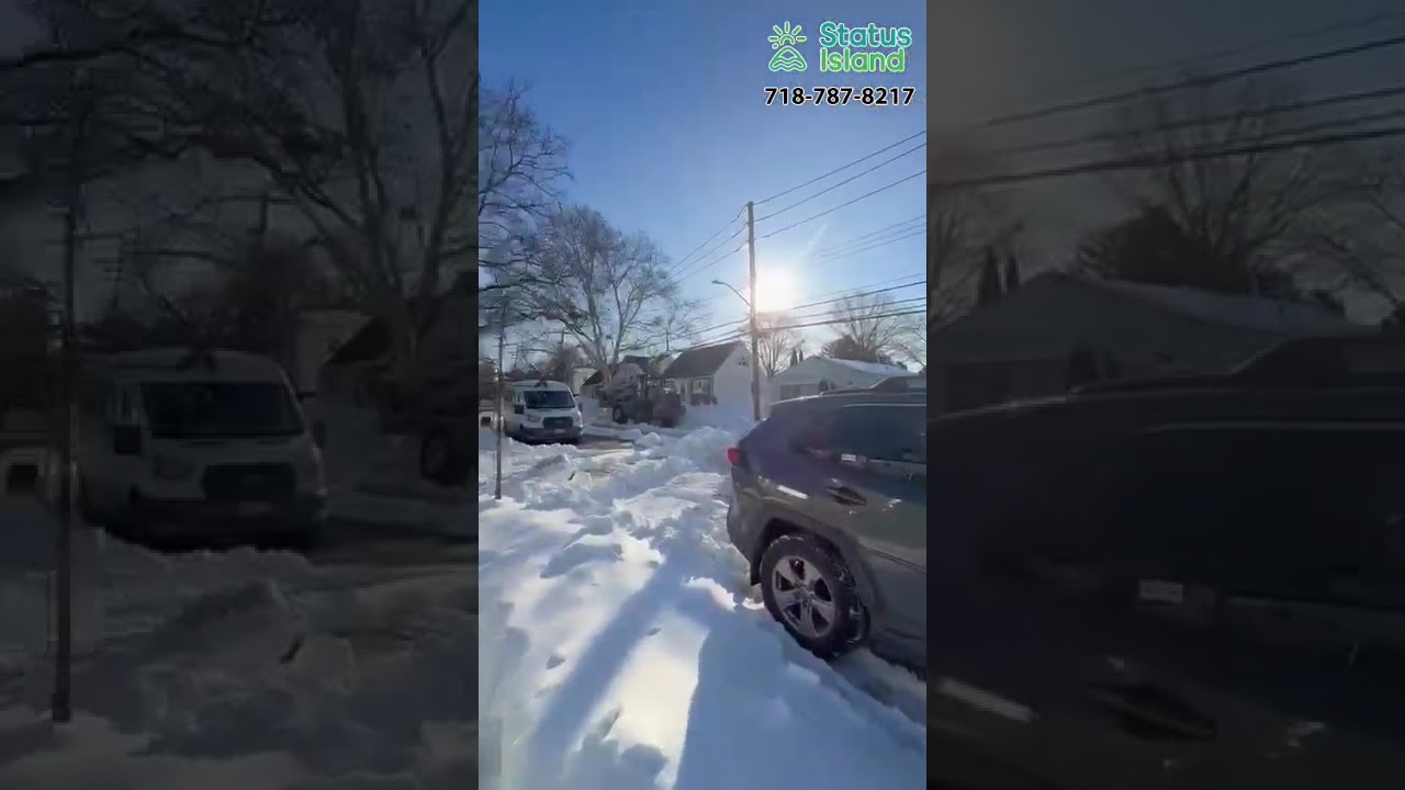 Sanitation department clearing snow to be able to walk and park, in Staten Island!