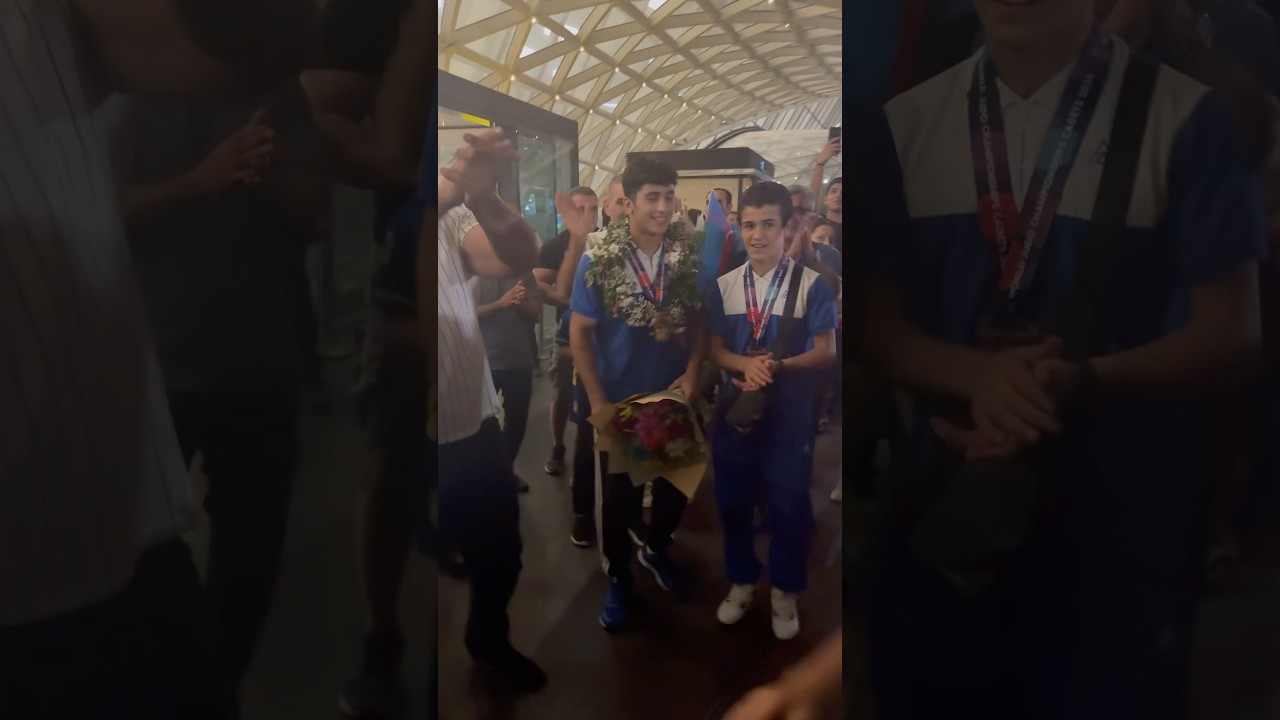 Judo champion arrives at Baku airport #judo #baku #champion #airport