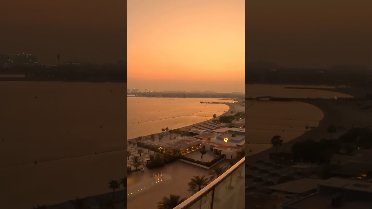 Dubai sunset, palm Jumeirah #shorts #dubai #palmjumeira #beach #sunset et