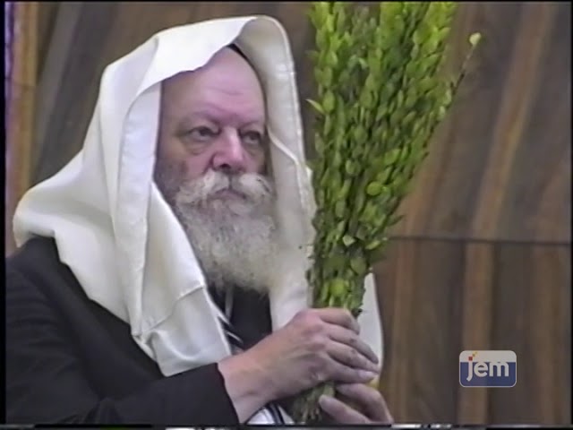 Highlights from 770: The Lubavitcher Rebbe Shakes Lulav and Esrog during Hallel on Sukkos