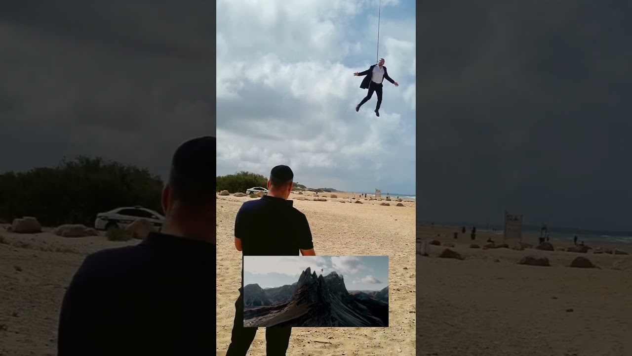 מאחורי הקלעים בצילומי ׳כנפי רוח׳ על מנוף באוויר!!