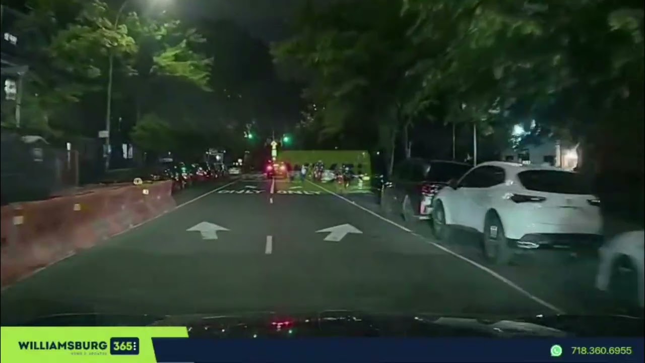 Child narrowly avoided being struck after crossing Bedford Avenue against the light.