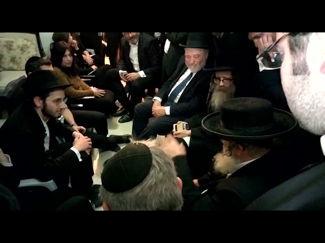 Rav Gamliel Rabinowitz & R' Nachmen Biderman being Menchem Avel the Kohn family after Miron Tragedy