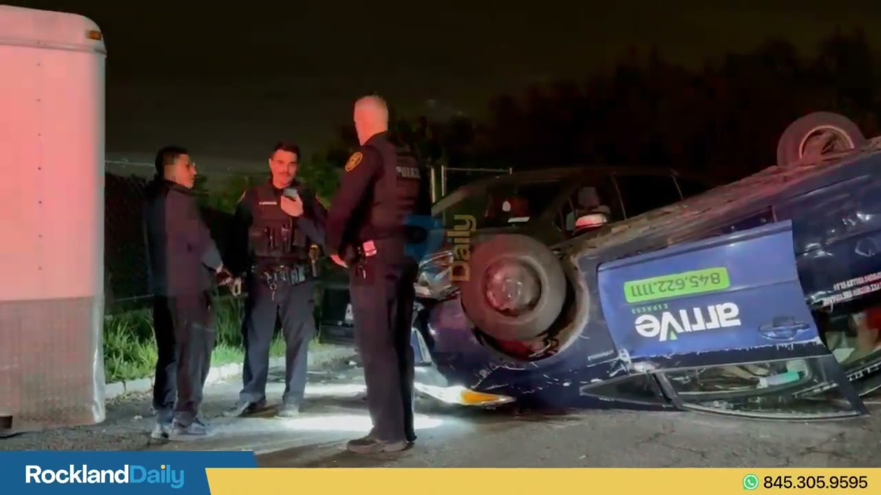 Two-car accident occurred on Bluefield Drive in Spring Valley, with one of the vehicles overturning