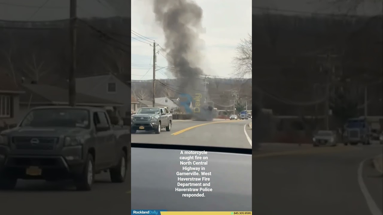 A motorcycle caught fire on North Central Highway in Garnerville.