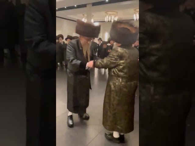 Bobov45 Rebbe Dances With Kossov Rebbe At A Wedding in Chicago