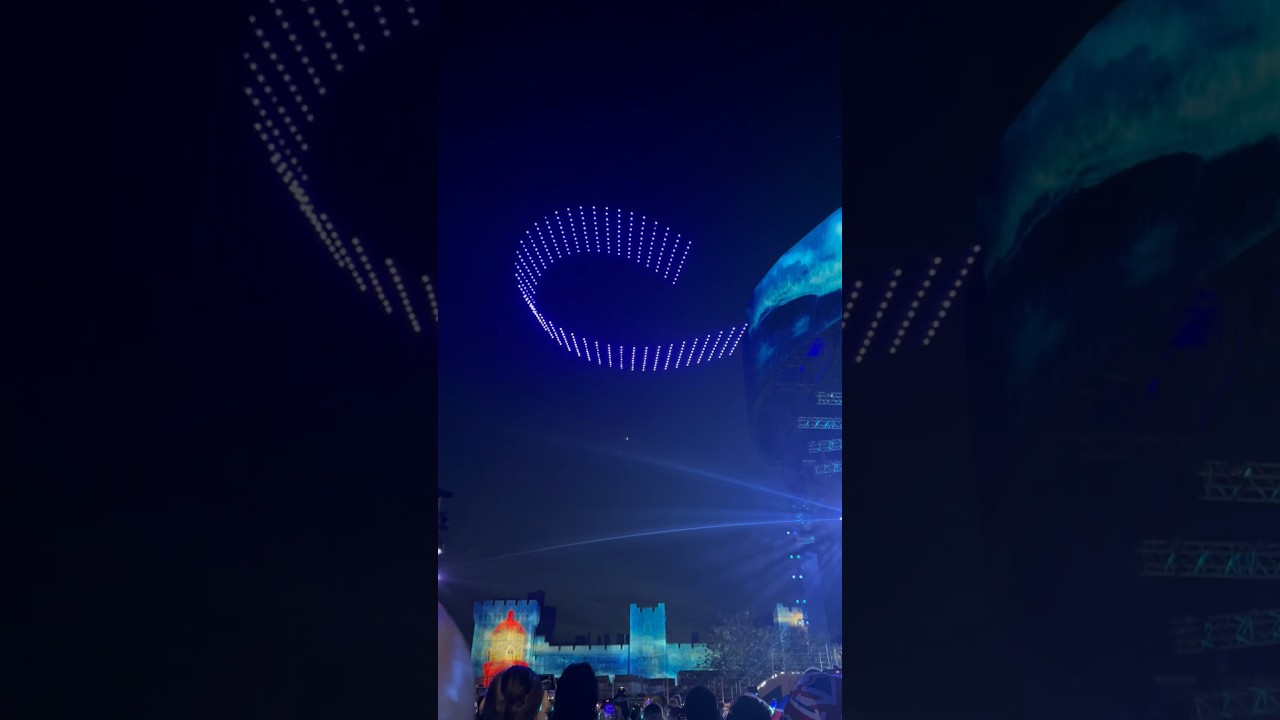 Drone show at Windsor Castle #shorts #coronation #concert #royal #princecharles #windsorcastle