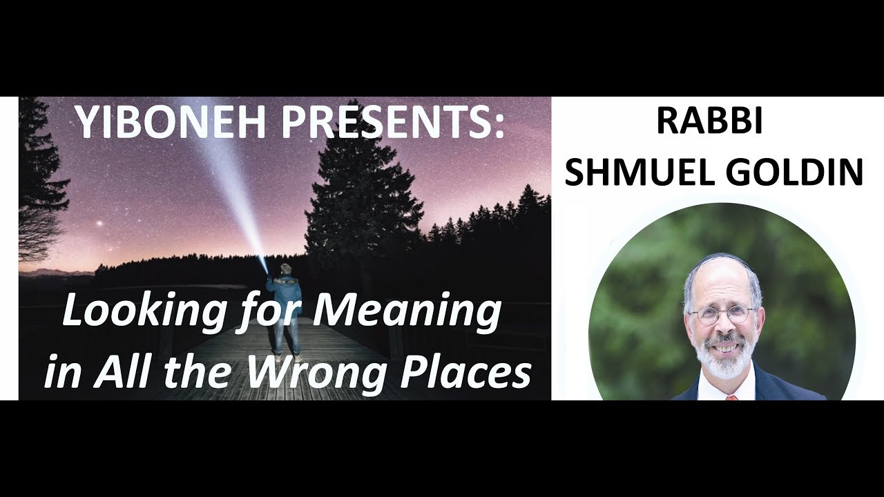 Rabbi Shmuel Goldin "Looking for Meaning in All the Wrong Places"