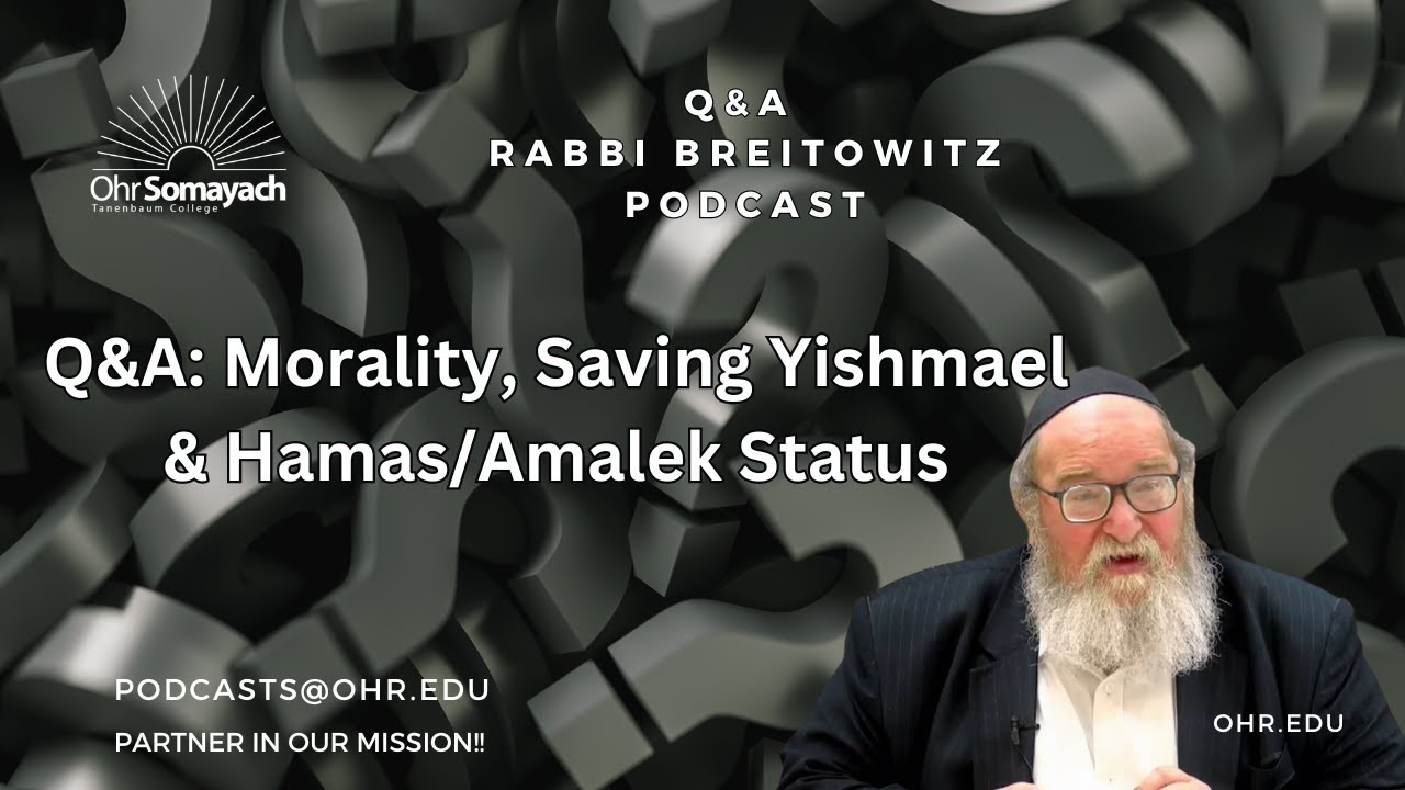 Q&A: Morality, Saving Yishmael & Hamas/Amalek Status (HaRav Yitzchak Breitowitz)