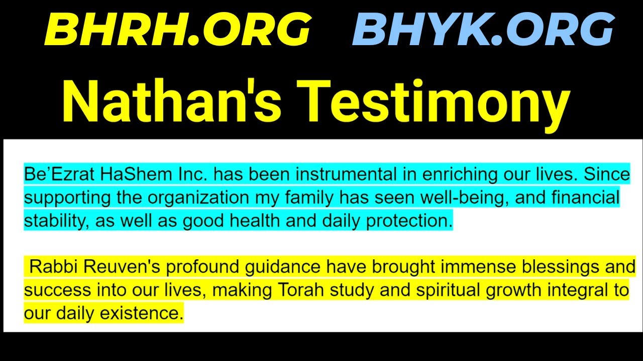 NATHAN's Miracle Torah Mind Opening Testimony September 2024