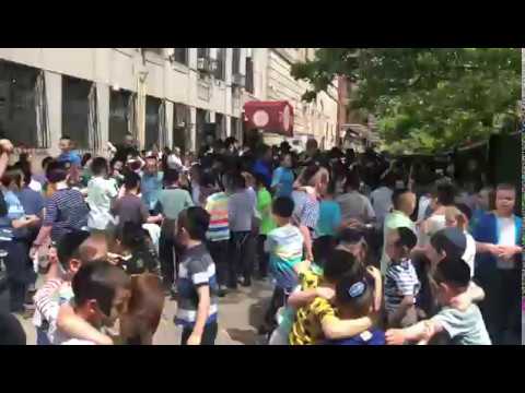 Students Mevakshei Hashem Dance in Front of their School