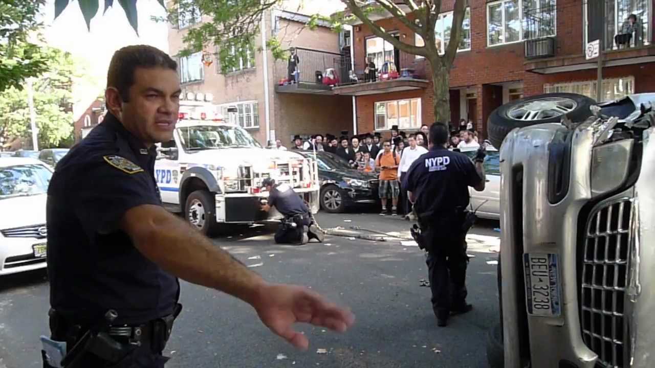 MVA, Overturned mimivan in Borough Park on 45th Street