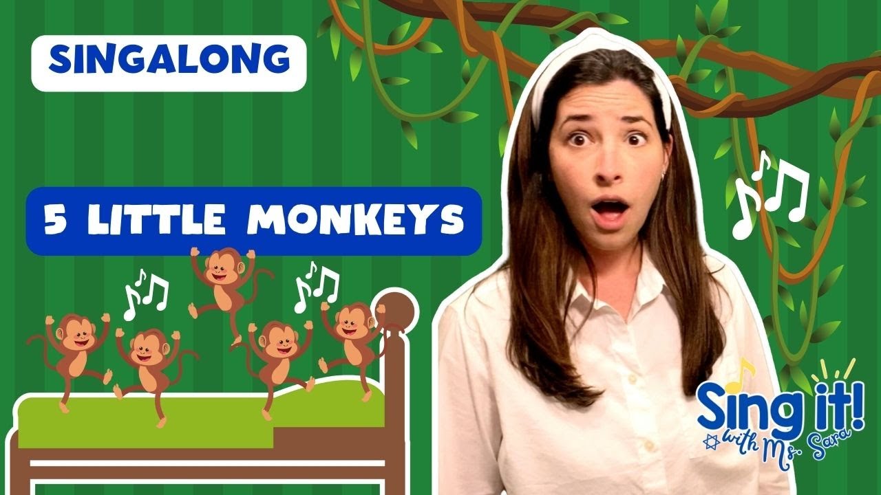 Five Little Monkeys Singalong, Songs with Ms. Sara, Nursery Rhymes for Kids #singalongs