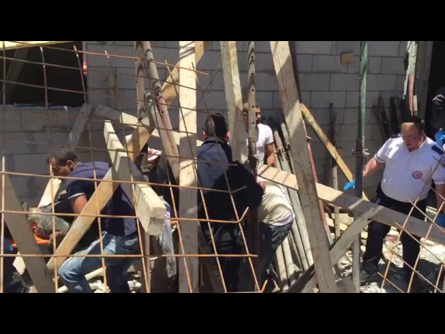 Construction site collapse in Ganei Tikvah 2